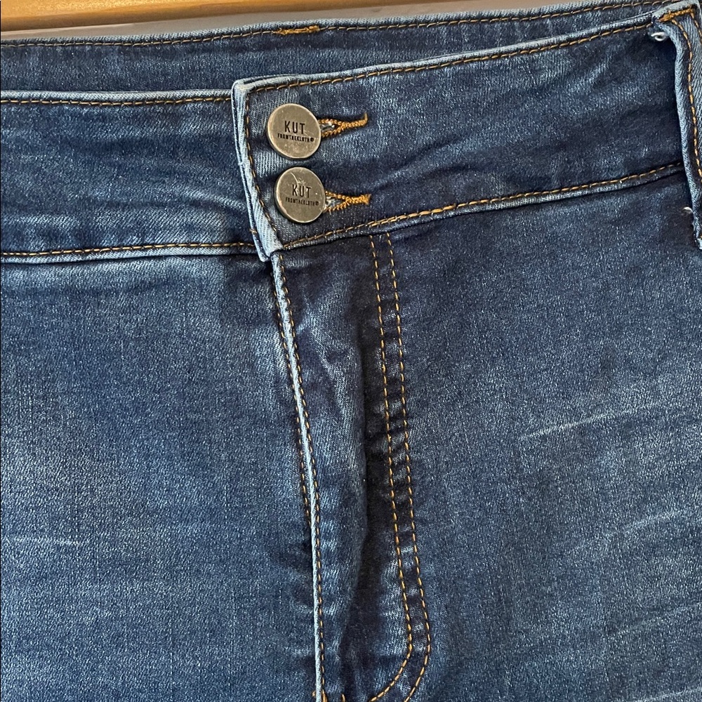 Kut from the Kloth Dark Wash Fab Ab Crop Straight Leg Jeans 18W - Picture 2 of 8
